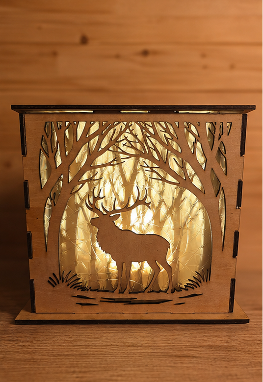 Wildlife shadow box lamp