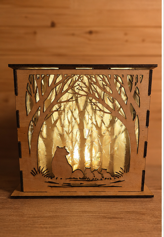 Wildlife shadow box lamp