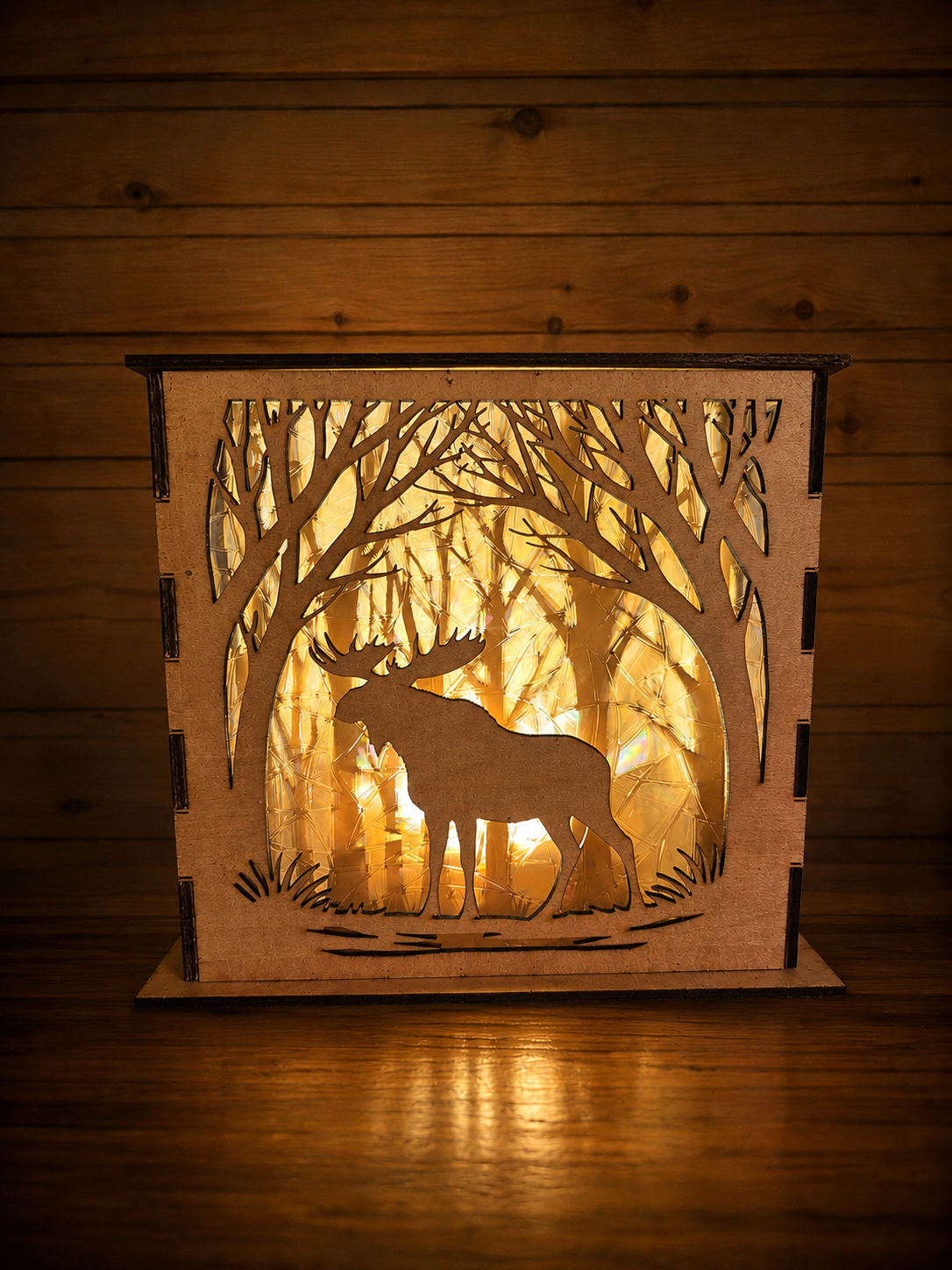 Wildlife shadow box lamp