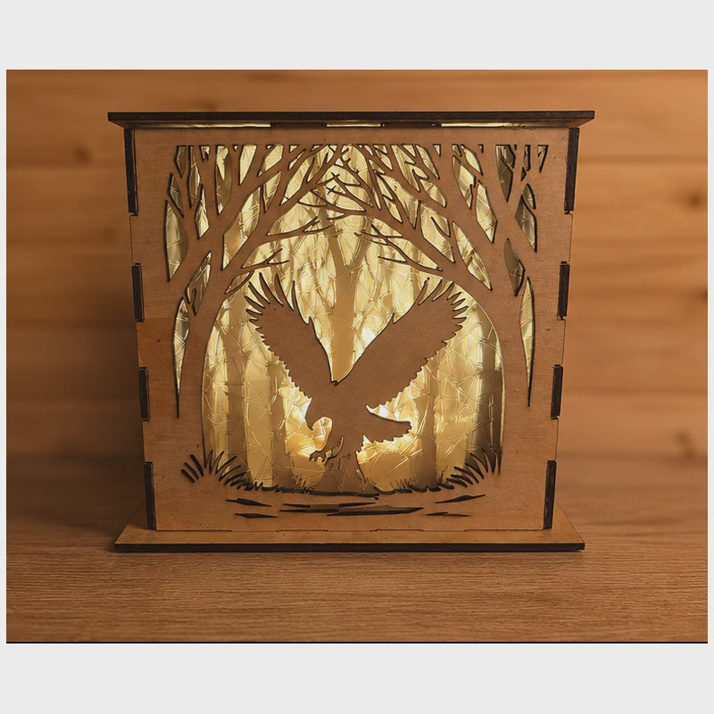 Wildlife shadow box lamp